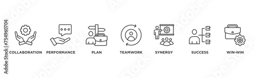 Outplacement banner web icon vector illustration concept with icon of support, advice, career guidance, former employer, workshop, skills, new job, training, and presentation	