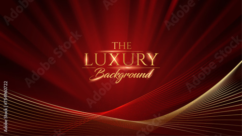 Red and Gold Award Background. Creative Concept Template. Classy Premium Wedding Card. Grand Luxury Decorative Banner for Wedding and Birthday. Premium Congratulations Card. Event Invitation.