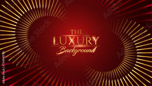 Red and Gold Abstract Luxury Background. Modern Minimal Premium Design Template. Amazing Welcome Invite. Grand Celebration Banner for Birthday and Anniversary. Elegant Decorative Layout Template. 