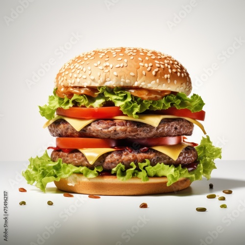 hamburger on a white background © Alexei
