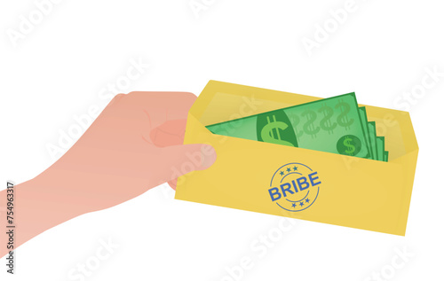 Bribe. Money in envelope. icon. vector