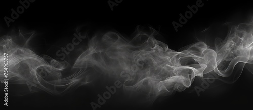 A cloud of white smoke billows out of a pipe against a black background resembling a cumulus cloud in a monochrome photography style