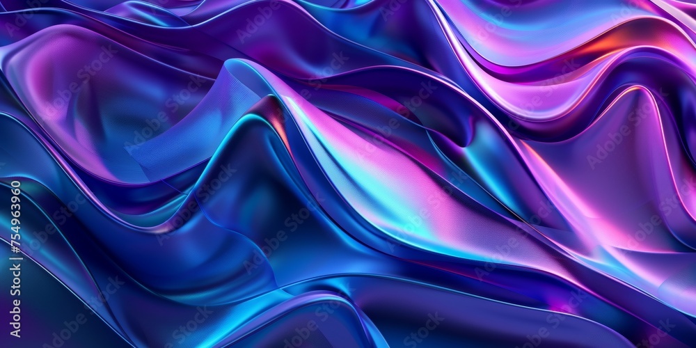 Obraz premium A blue and purple wave with a purple background