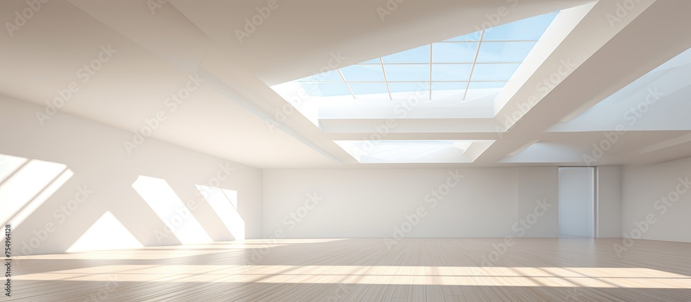 An empty room flooded with natural light from numerous windows. The minimalist space features a serene atmosphere with no furnishings, An empty room flooded with natural light from numerous windows. The minimalist space features a serene atmosphere with no furnishings,