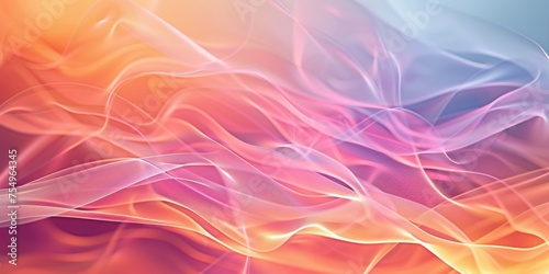A colorful, abstract painting of a wave with a pink and orange hue
