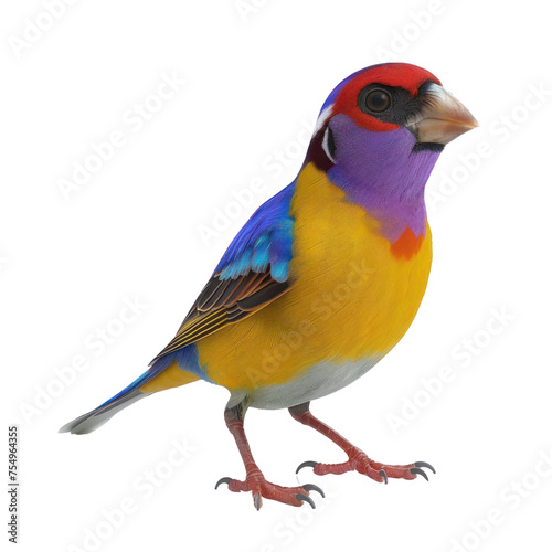 Gouldian finch on isolated transparent background © Rushi