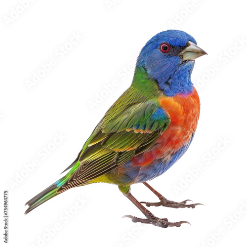 painted bunting bird on isolated transparent background © Rushi