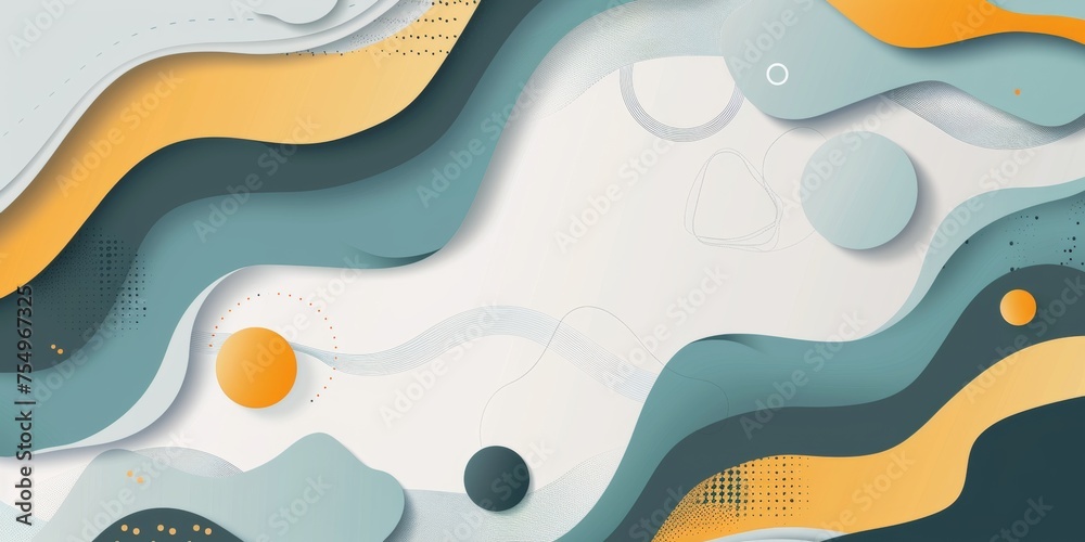 A colorful abstract background with circles and waves - stock background.