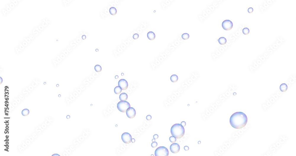 Round soap bubbles (bubbles) reflected in a rainbow pattern (transparent background) PNG with alpha channel. 虹模様に映る丸いシャボン玉（泡）（背景透過）アルファチャンネル付きPNG