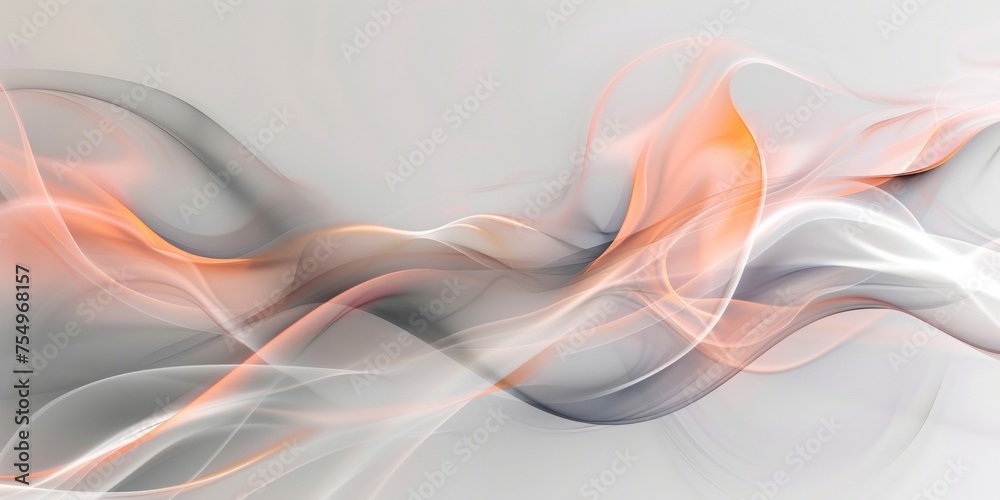 Obraz premium A white and orange wave with a black line in the middle - stock background.