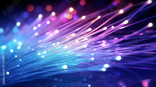 Colorful abstract background representing fiber optics and communication over the internet concept