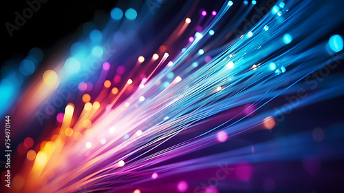 Colorful abstract background representing fiber optics and communication over the internet concept