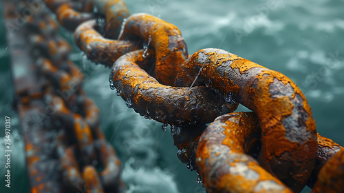 old ship chain on the pier  © Evhen Pylypchuk