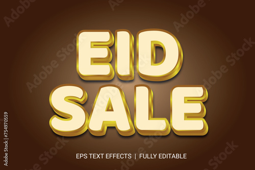 Eid sale 3d text effect fully editable