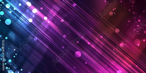 A colorful  abstract background with purple and blue lines and dots - stock background.