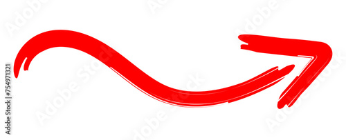 Brush stroke arrows. Rough paintbrush marks different shapes, messy paint splatter textures, hand drawn graffiti pointers. red arrow brush grunge. Marker, pen brush stroke. transparent background