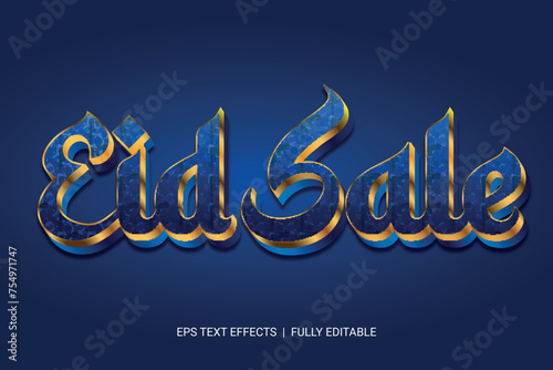 Eid sale 3d text effect fully editable