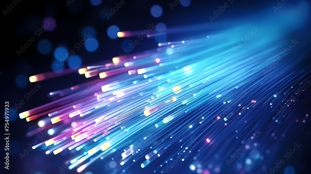 Obraz premium Colorful abstract background representing fiber optics and communication over the internet concept