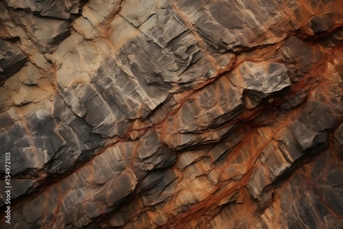 Dark red orange brown rock texture with cracks. Close-up. Rough mountain surface. Stone granite background for design. Nature. 