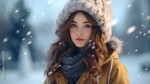 Winter fashion portrait 8k 4k photorealistic