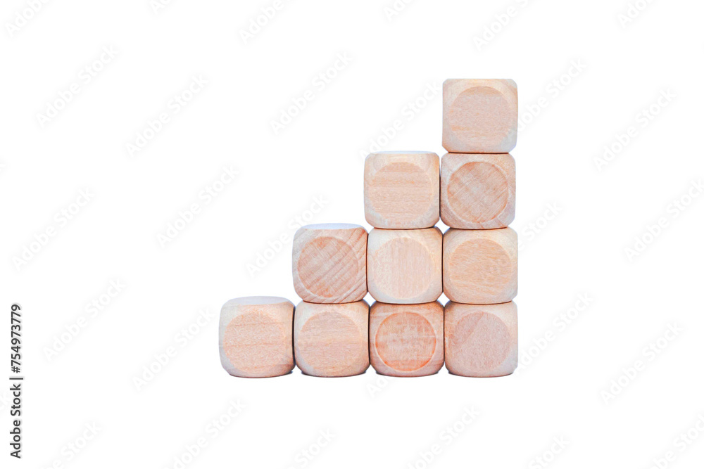 Wooden geometric shapes cube for conceptual design. Education, business, game. isolated on a white background.PNG	