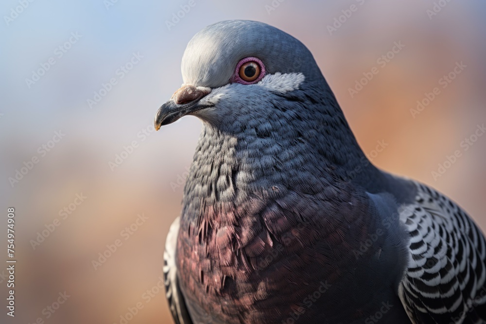 Sociable Pigeon bird. Wild animal gray. Generate Ai Sociable Pigeon bird. Wild animal gray. Generate Ai