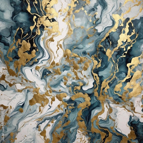 Blue background marble abstract texture pattern gold watercolor gray white dark paint green luxury.