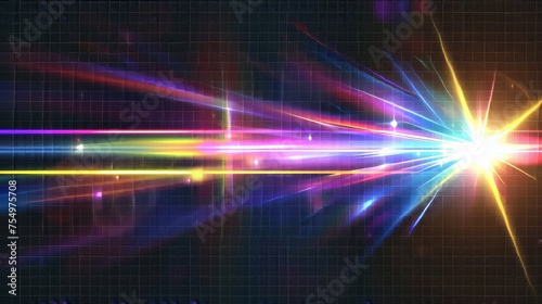 Modern illustration of rainbow streaks and sparkles isolated on transparent background caused by lens flares, the effect of light refraction from prisms or diamonds.