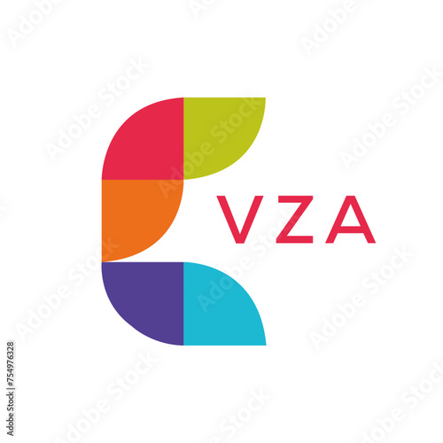 VZA  logo design template vector. VZA Business abstract connection vector logo. VZA icon circle logotype.
 photo