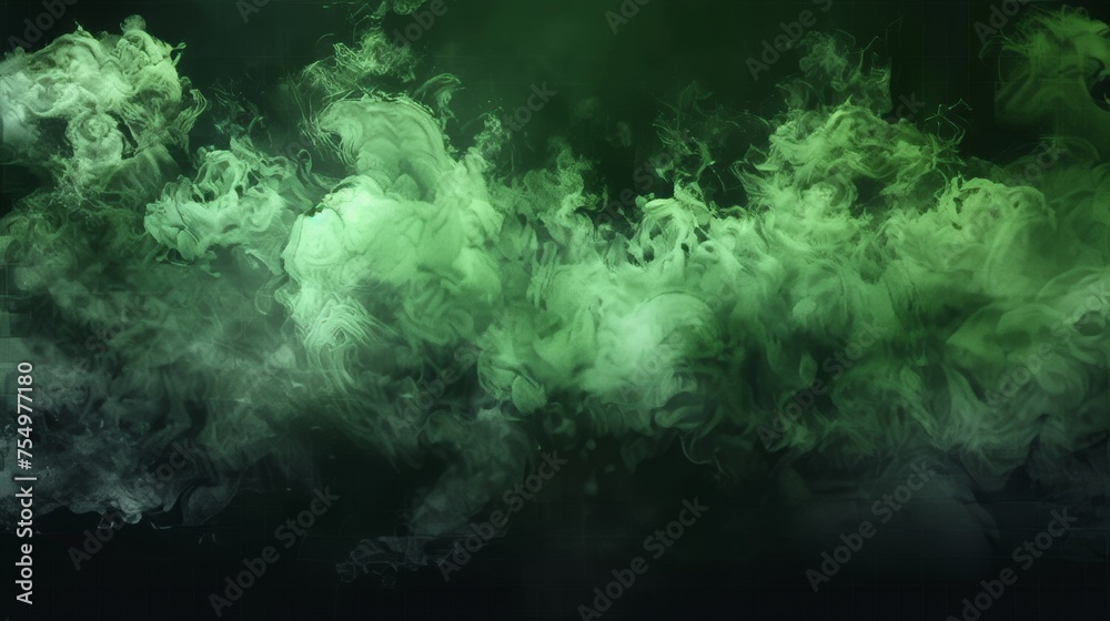 Modern illustration of a realistic green gas cloud on a transparent background. Including toxic fog, evil magic mist, poisonous evaporation, color powder, stinky odor waves, mysterious Halloween - obrazy, fototapety, plakaty 