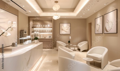 VIP treatment room in a dermatology and beauty clinic  showcasing elegant interior