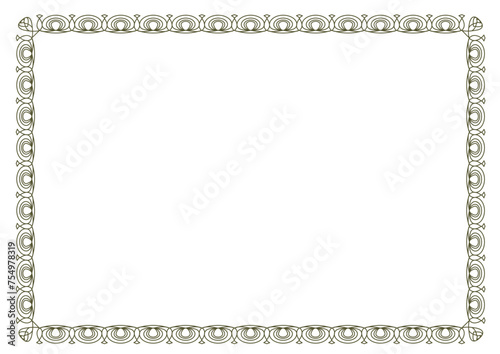 Frame for your text, photo or congratulation, border decoration frame, vector blank template. Elegant element for your text, photo, certificate, diploma, voucher and invitation.