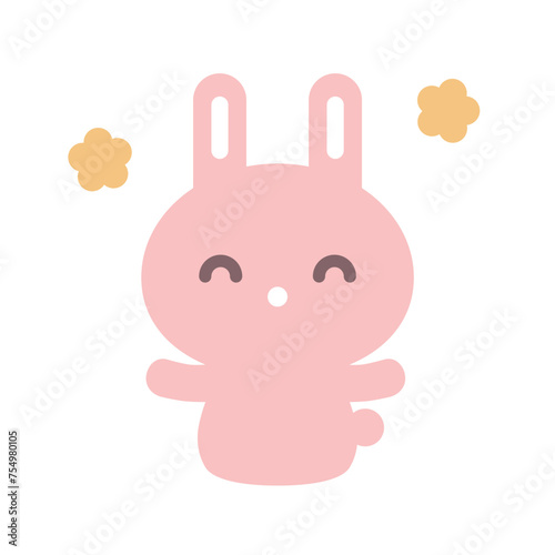 喜ぶうさぎのイラスト　素材　かわいい