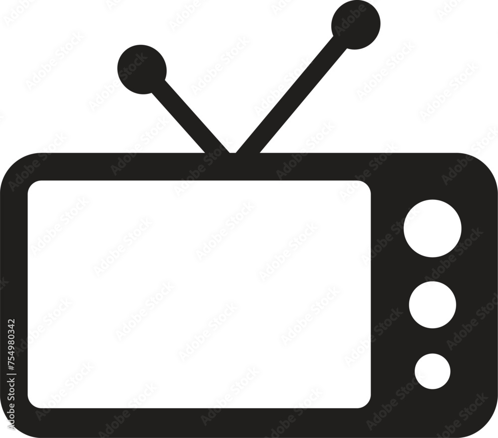 Old Analog Television TV Set With Antennae Old Analog Television TV Set With Antennae