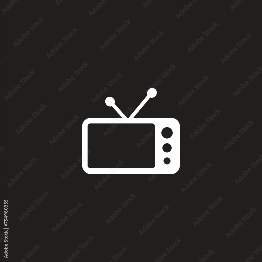 Old Analog Television TV Set With Antennae Old Analog Television TV Set With Antennae