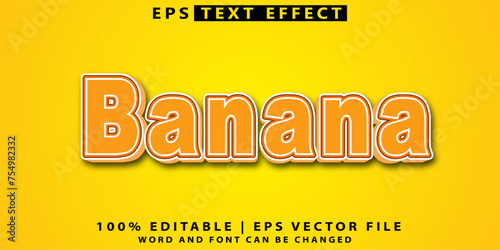 Banana 3d text effect fully editable