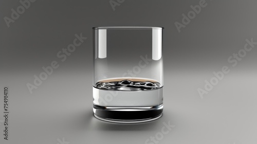 a glass filled with liquid sitting on top of a gray table next to a glass filled with liquid on top of a table. photo
