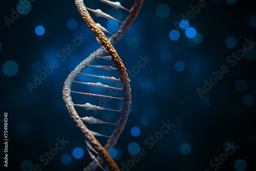 Helix human DNA structure, concept of biochemistry with dna molecule on dark background, DNA Futuristic image. Scientific research. Medicine. The structure of DNA molecule.