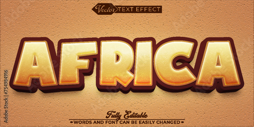 Cartoon Africa Safari Vector Editable Text Effect Template