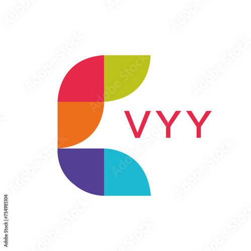 VYY  logo design template vector. VYY Business abstract connection vector logo. VYY icon circle logotype.
 photo