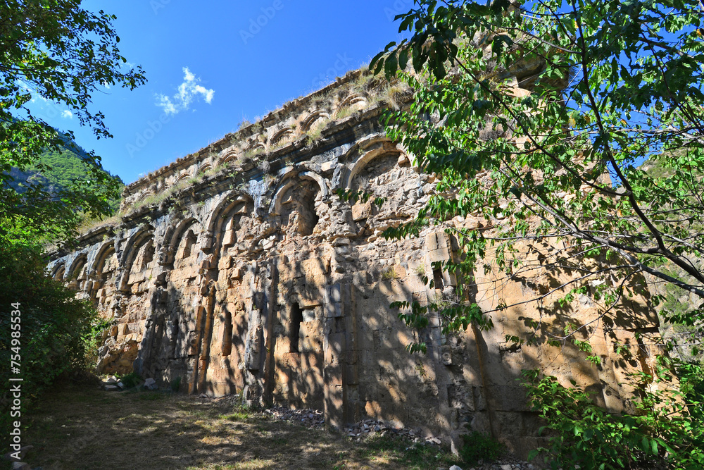 Otkhta Monastery and Church in Yusufeli, Artvin, Turkey, was built by the Georgian King in the 10th century.
