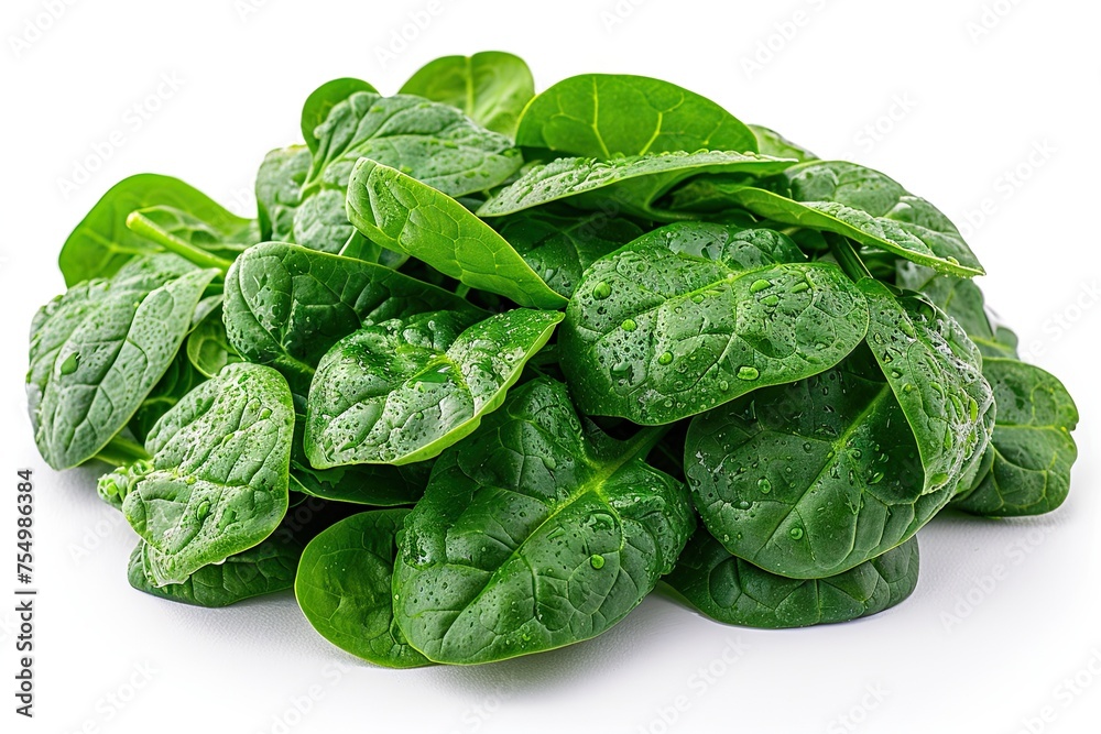 Chopped raw spinach leaves on a white background isolated Chopped raw spinach leaves on a white background isolated