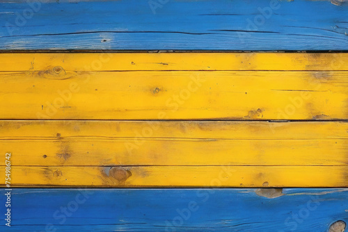 Wallpaper Mural yellow and blue and dirty look wood wall wooden plank board texture background with grains and structures Torontodigital.ca