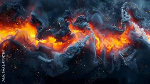 Swirling Smoke and Flames: Powerful Abstract for Creative Designs