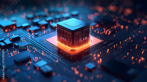 Blockchain new technology transmission with digital background