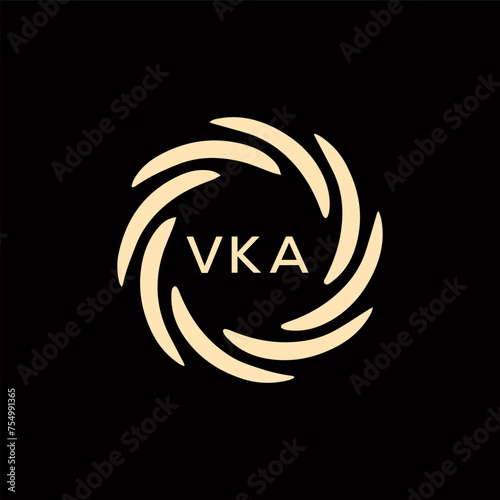 VKA  logo design template vector. VKA Business abstract connection vector logo. VKA icon circle logotype.
 photo