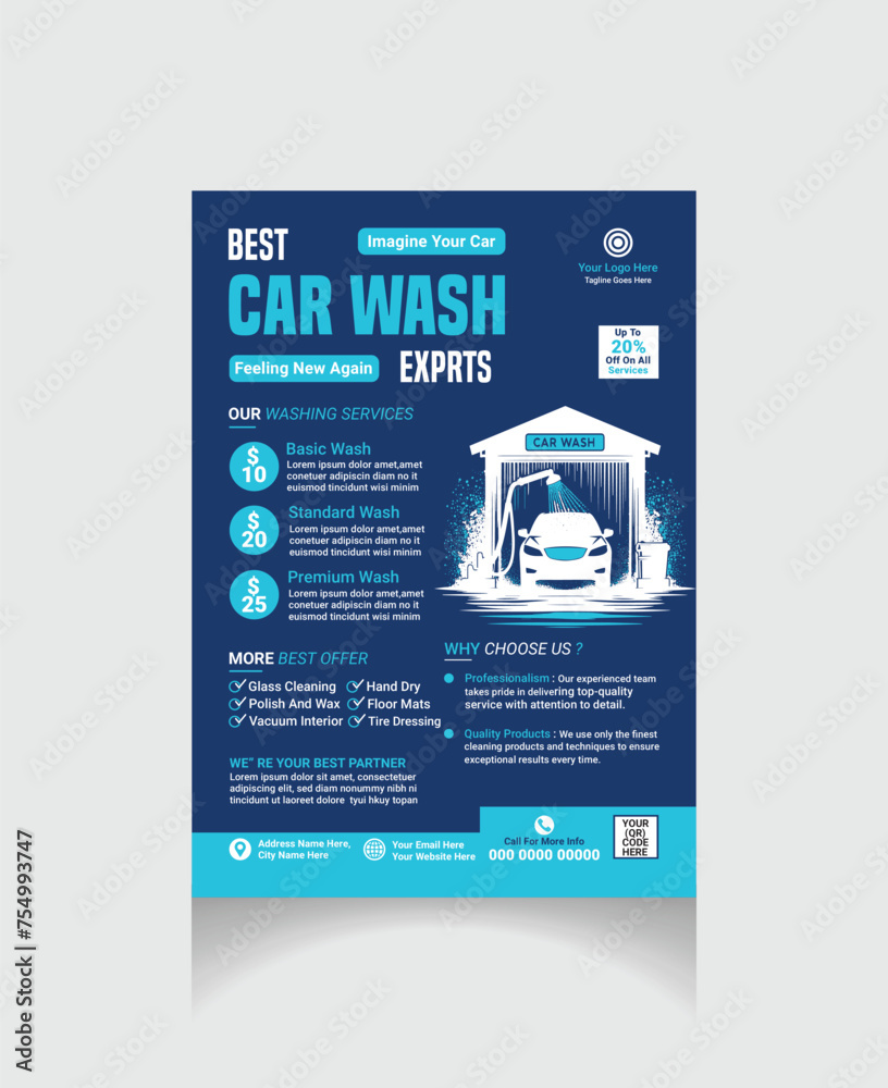 Naklejka premium Car Wash flyer