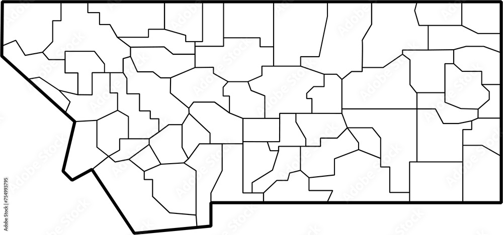 outline drawing of montana state map. - obrazy, fototapety, plakaty 