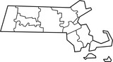 outline drawing of massachusetts state map.