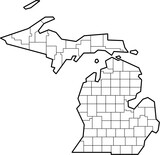 outline drawing of michigan state map.